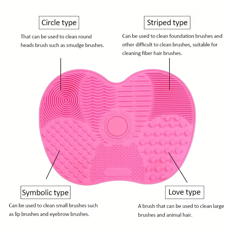 Apple Shaped Makeup Cleaning Brush Pad